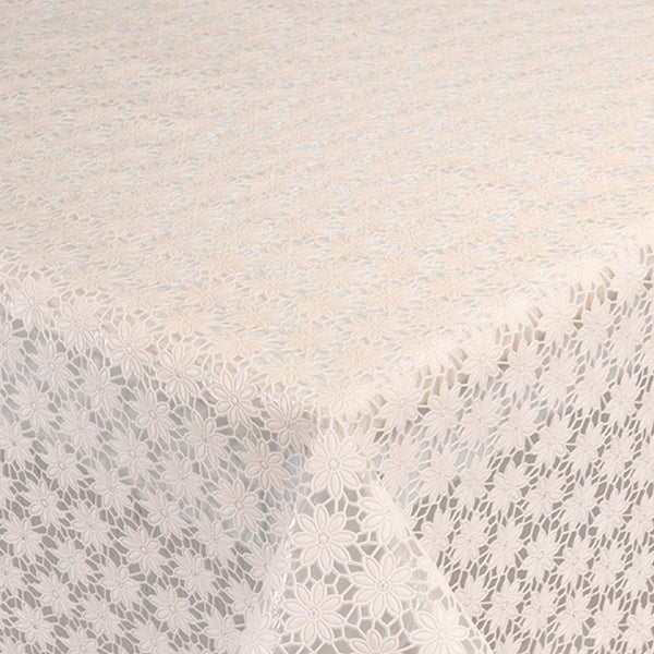 Toalha de mesa rendada PVC estampa Campo de Rosas