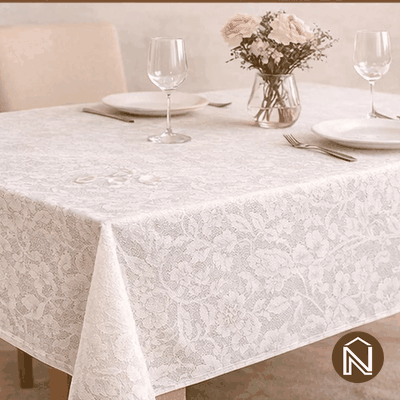 Toalha de mesa rendada PVC em ambientes da casa