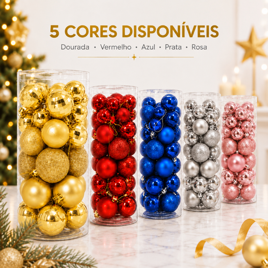 As 5 cores do kit: dourada, vermelho, azul, prata e rosa