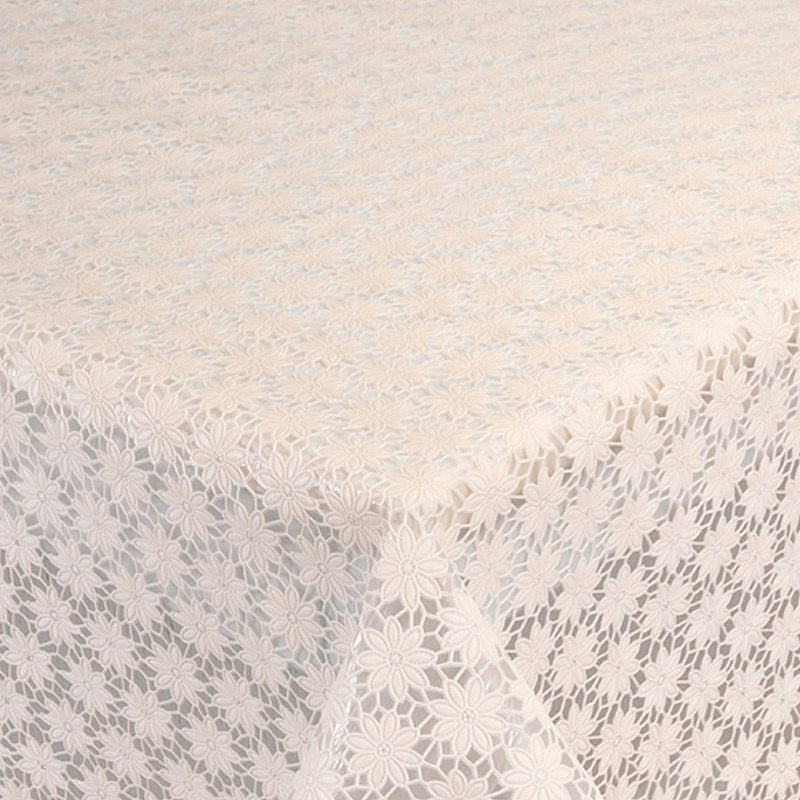 Toalha de mesa rendada PVC estampa Campo de Rosas