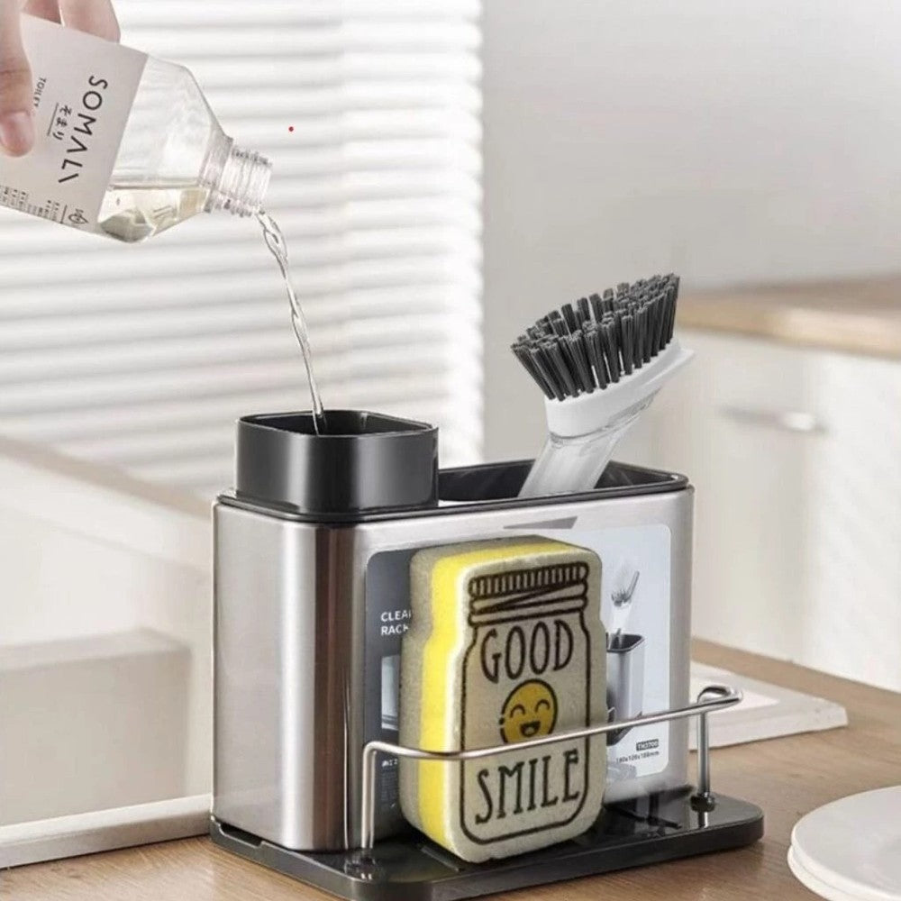 Reabastecendo o reservatório do dispenser de detergente inox