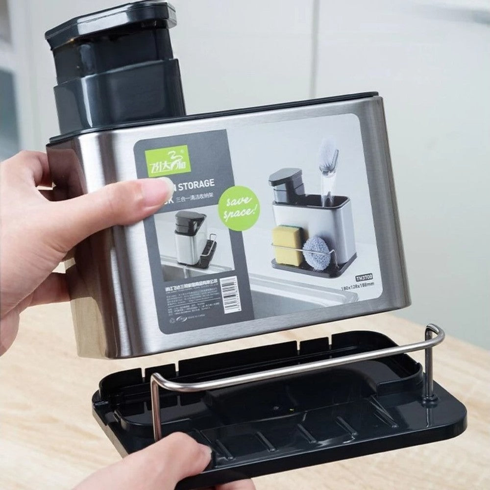 Base removível com bandeja de escoamento do dispenser inox