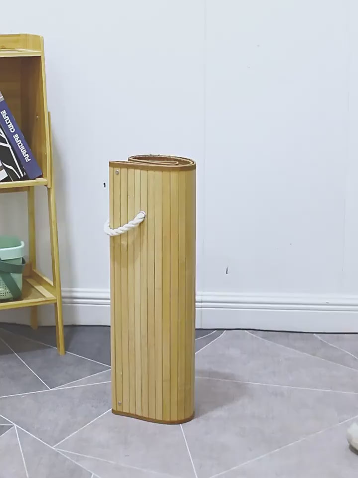 Vídeo do cesto de bambu 70L com alças