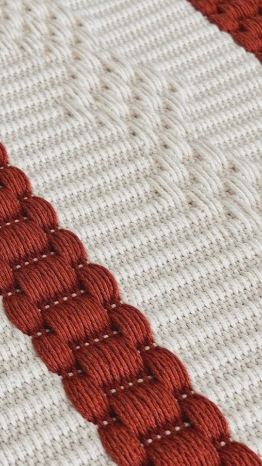 Animação: textura do tapete de algodão de perto